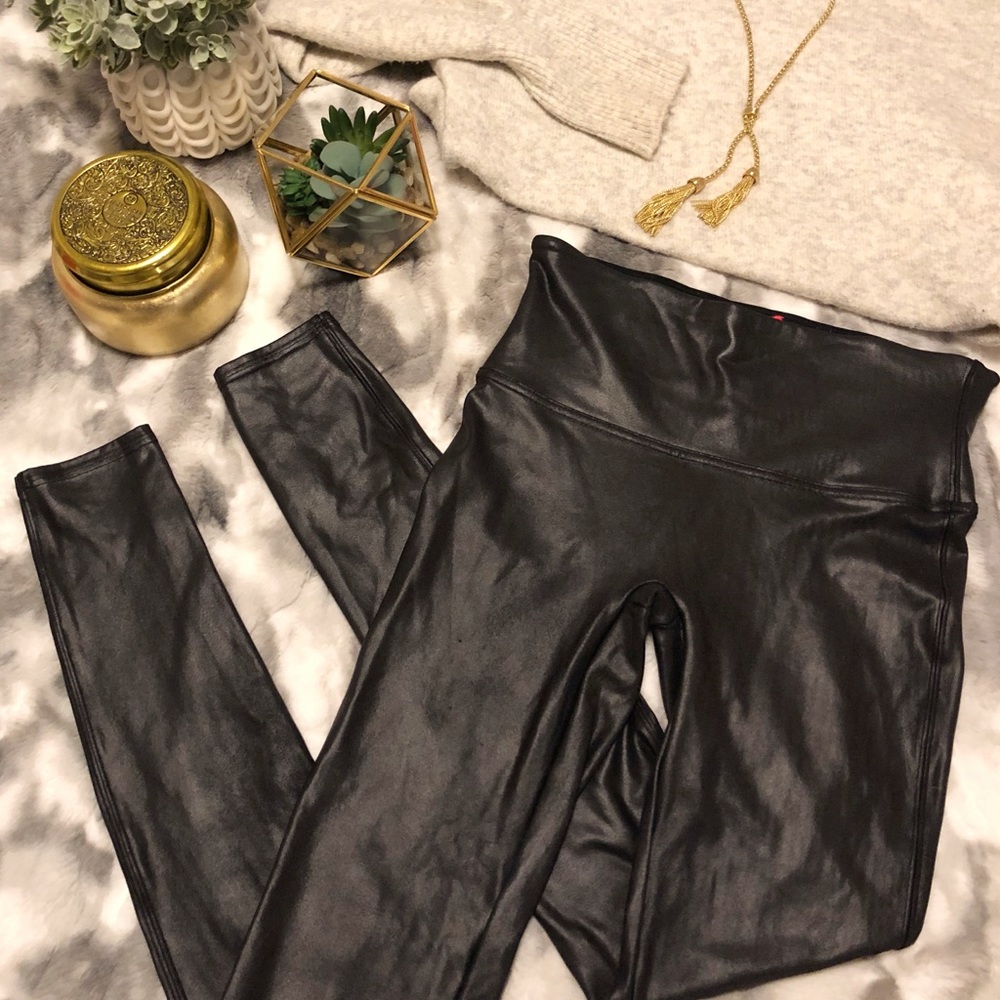 Spanx Faux Leather Leggings, Black
